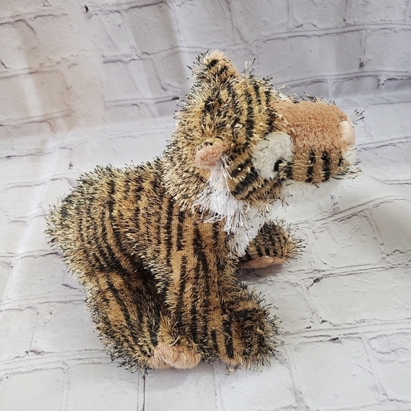 Webkinz Lil Kinz Fuzzy Tiger 7 inch Orange Black White Floppy - Picture 3 of 9